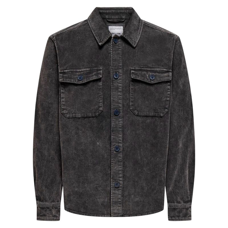 104801091-Camisa-casual-regular-fit-Only---Sons-gris-con-textura-para-hombre