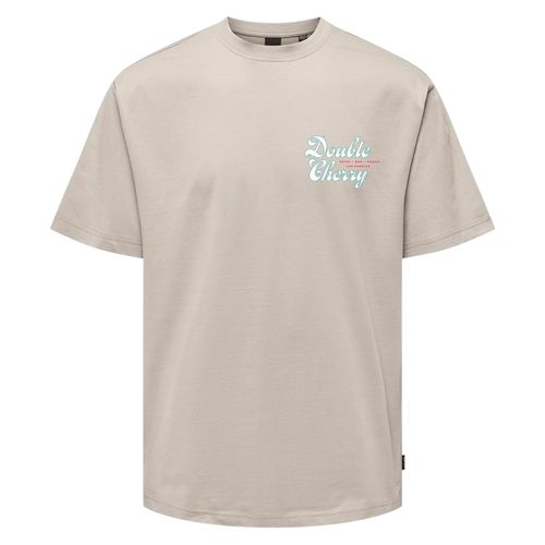 Camiseta Only & Sons beige estampado de cereza para hombre