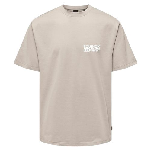 Camiseta Only & Sons beige estampado "equinox" para hombre
