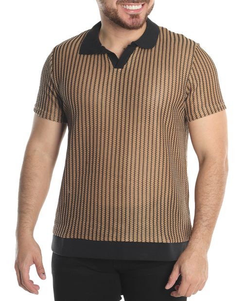 Camisa polo Unexpected bicolor con textura para hombre