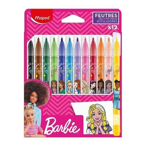 Caja de rotuladores Maped Barbie de 12 unidades