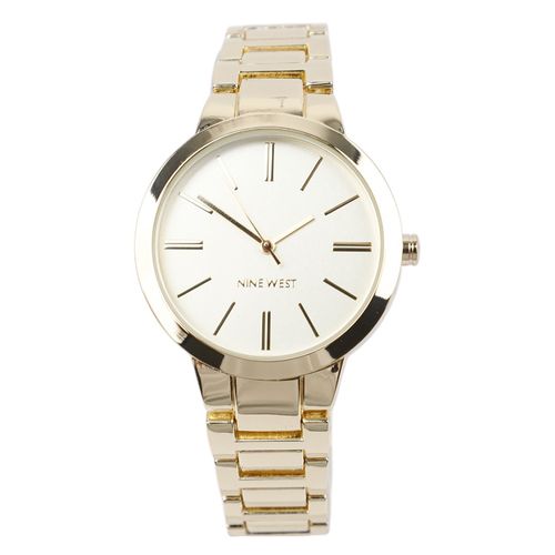 Reloj Nine West análogo de metal dorado para mujer