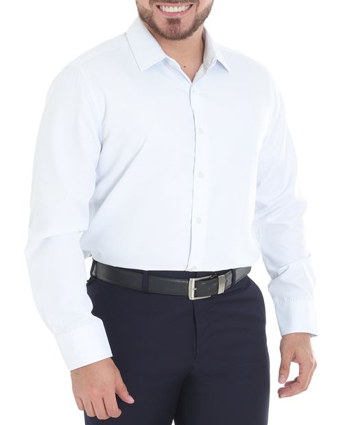 Camisa formal Oscar de la Renta tailored fit celeste con mini print de puntos para hombre