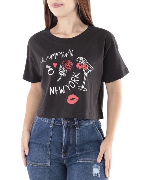 Camiseta Orange estampada manga corta para mujer
