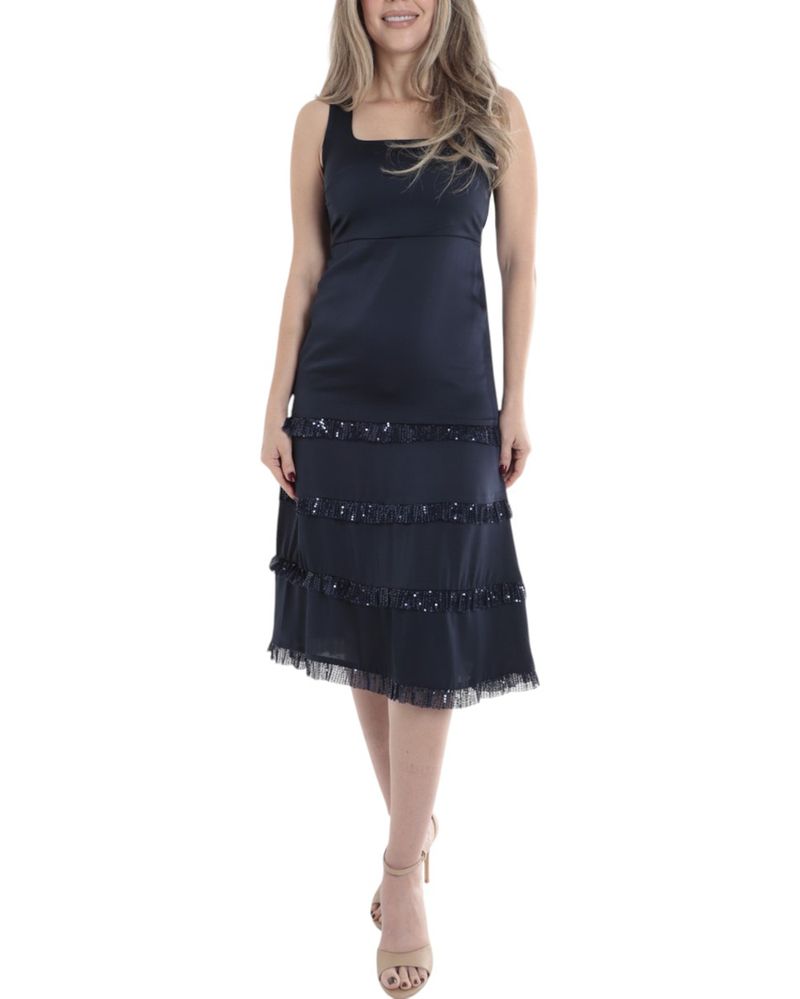 Vestido-Sabrina-fit---flare-azul-de-tirantes-para-mujer
