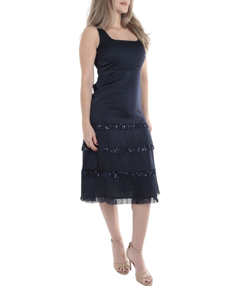 Vestido-Sabrina-fit---flare-azul-de-tirantes-para-mujer