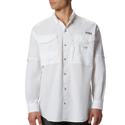 Camisa Columbia PFG Bonehead blanca sólida para hombre