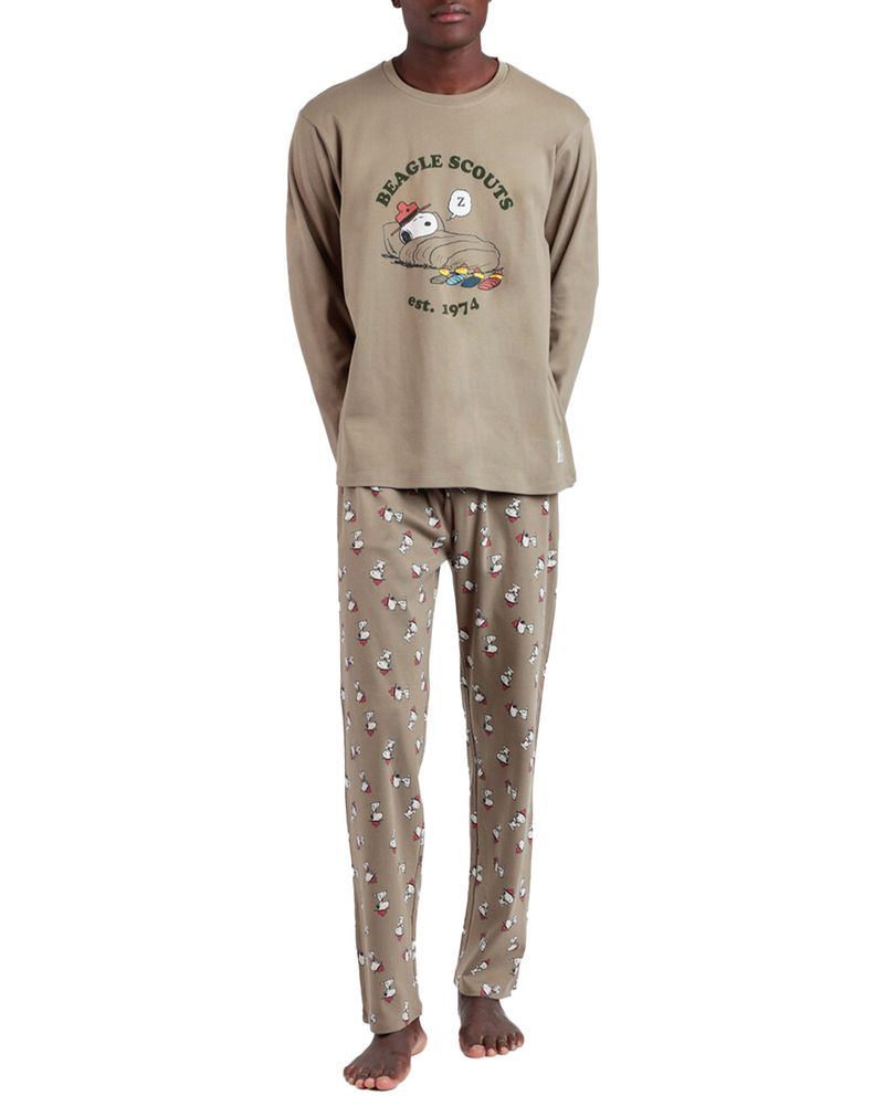 104734444-Conjunto-de-pijama-Admas-beige-estampada-Snoopy-scouts-para-hombre