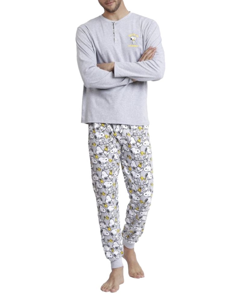 104734453-Conjunto-de-pijama-Admas-gris-estampada-Snoopy-para-hombre