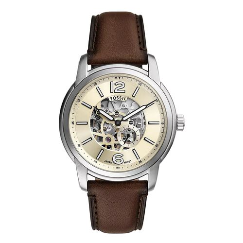 Reloj Fossil análogo de cuero café para hombre