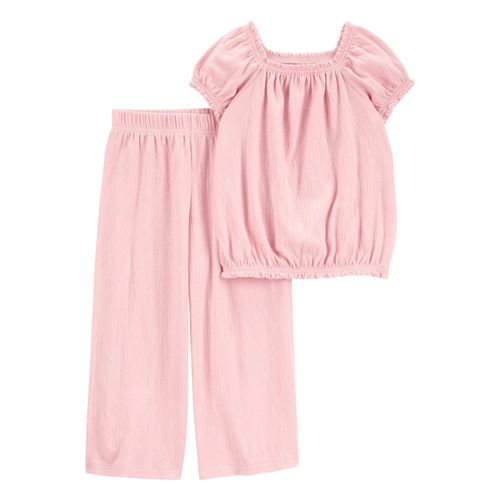 Conjunto de 2 piezas rosado sólido para bebé niña