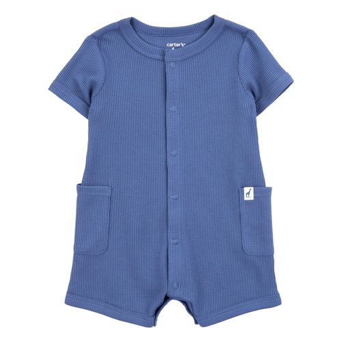 Romper azul sólido para bebé niño