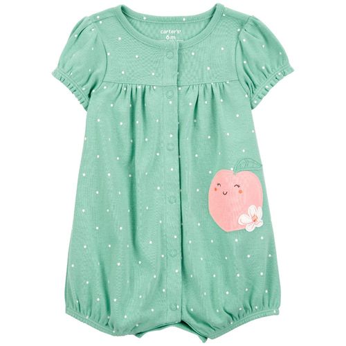 Romper verde con puntos para bebé niña