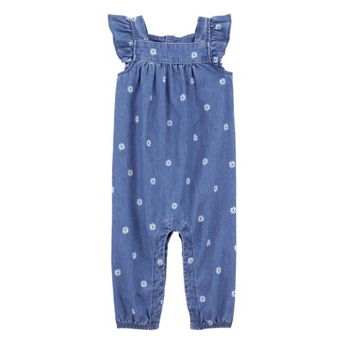 Jumpsuit azul con estampado de flores para bebé niña