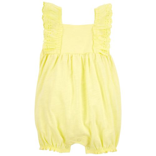 Romper amarillo sólido para bebé niña