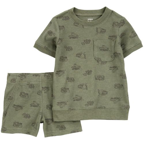 Conjunto de 2 piezas verde con estampado para niño