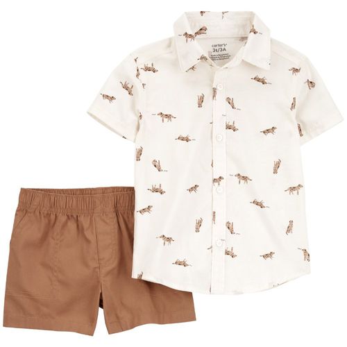 Conjunto de 2 piezas bicolor con estampado para niño