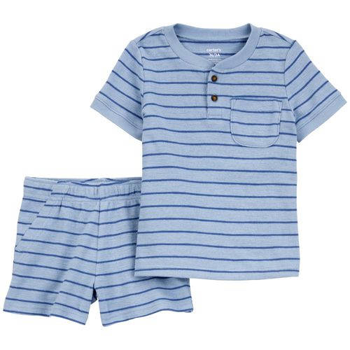 Conjunto de 2 piezas azul a rayas para niño