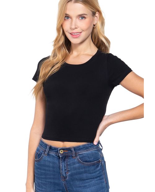 Blusa Active Basic crop top manga corta para mujer