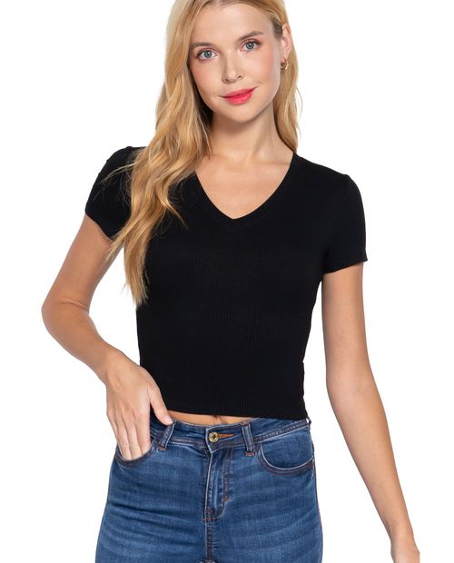 Blusa Active Basic crop top manga corta para mujer