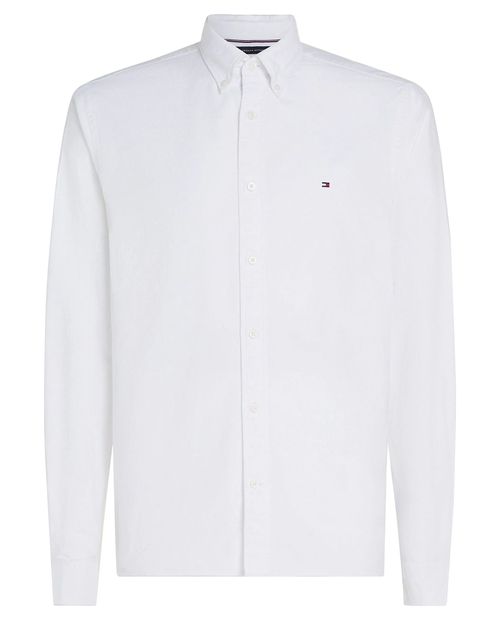 Camisa oxford Tommy Hilfiger regular fit blanca sólida para hombre