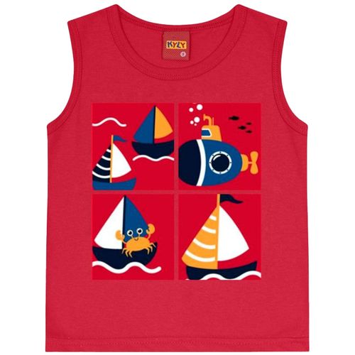 Camiseta roja con estampado para niño