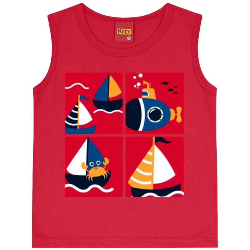 Camiseta-roja-con-estampado-para-niño-104801333