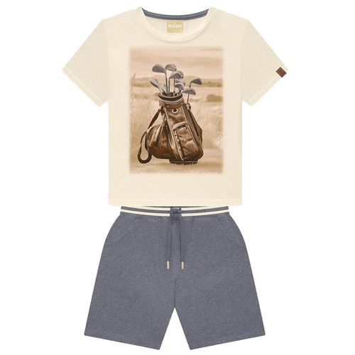 Conjunto de 2 piezas bicolor con estampado para niño