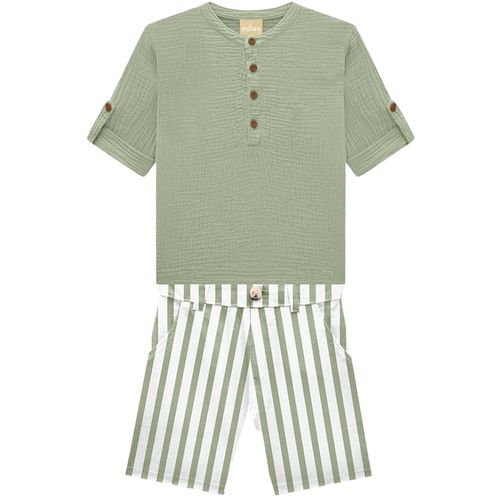 Conjunto de 2 piezas bicolor a rayas para niño