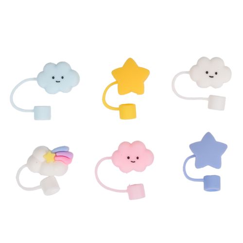 Set de tapones para pajillas nuves/estrellas