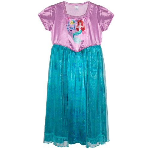 Camisón bicolor con estampado de Ariel para niña