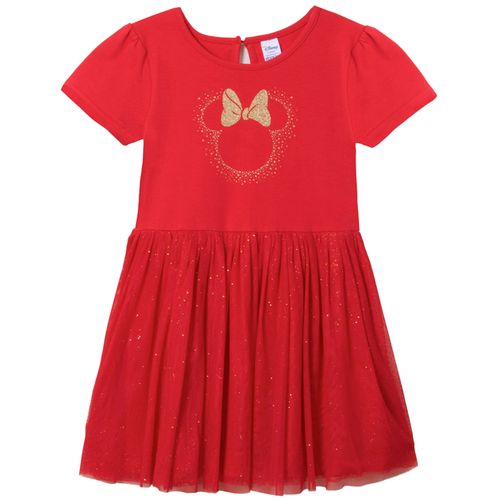 Vestido rojo con estampado de Minnie Mouse para niña