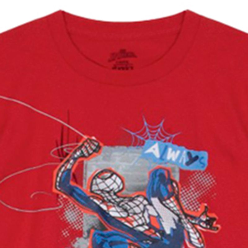 Pijama-2-piezas-bicolor-con-estampado-de-Spider-Man-para-niño-104684390