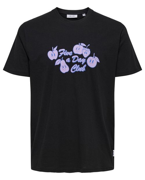 Camiseta Only & Sons regular fit con estampado de figuras animadas para hombre