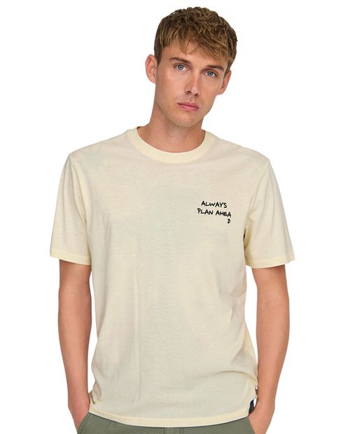 Camiseta Only & Sons regular fit con estampado minimalista para hombre
