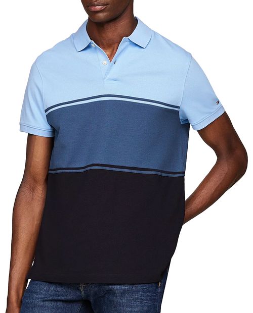 Camisa polo regular fit Tommy Hilfiger color blocking multicolor para hombre