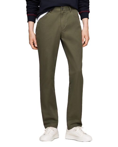 Pantalón 5 pocket Tommy Hilfiger verde sólido para hombre