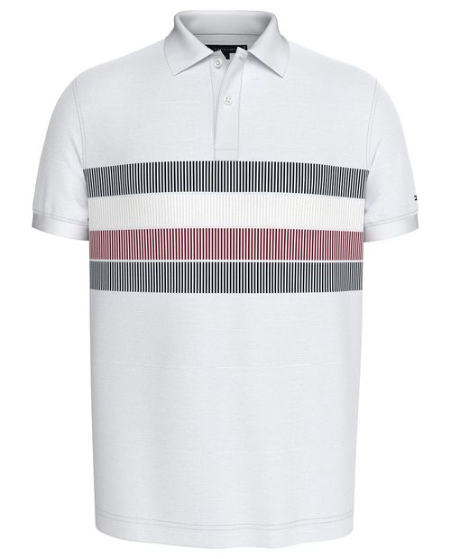 Camisa polo regular fit Tommy Hilfiger blanca color blocking para hombre