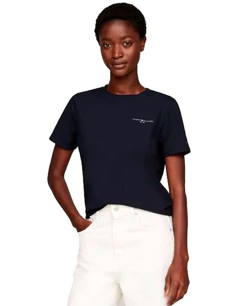 Camiseta Tommy Hilfiger azul manga corta para mujer