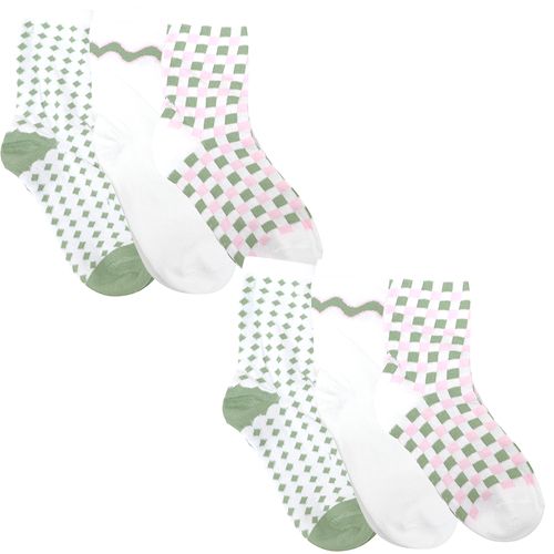 Set de 3 pares de calcetines multicolor con estampado para niña