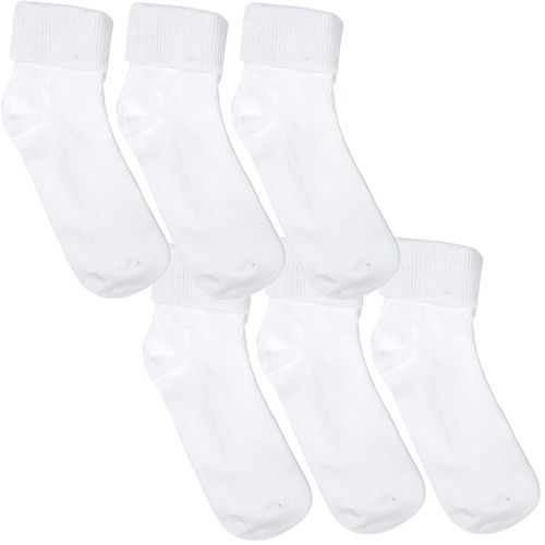 Set de 3 pares de calcetines blanco sólido para niña