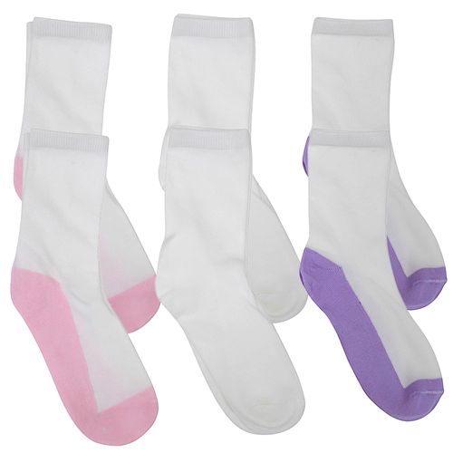 Set de 3 pares de calcetines multicolor sólido para niña