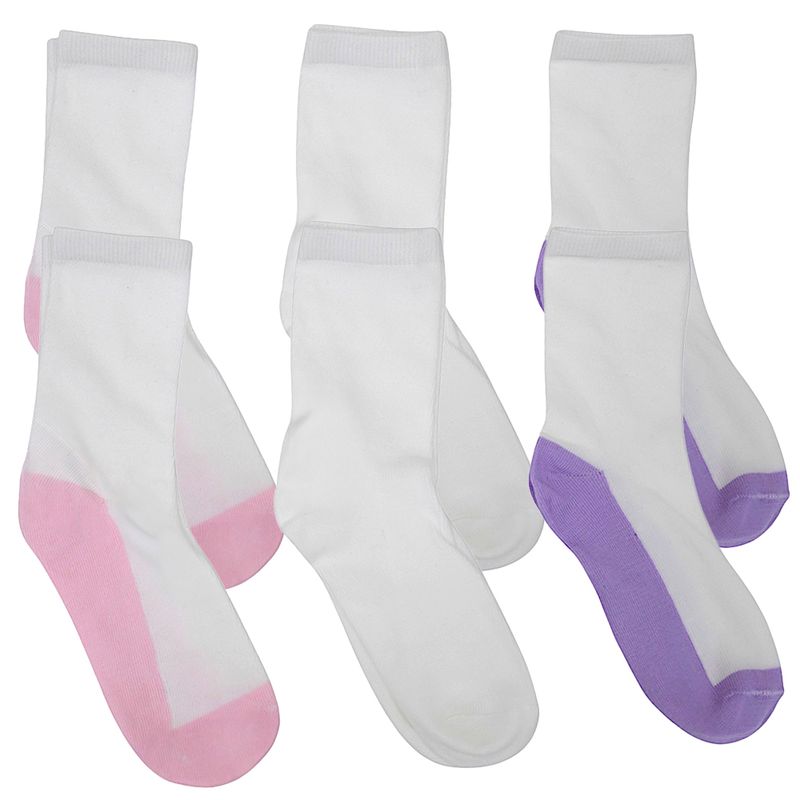 Set-de-3-pares-de-calcetines-multicolor-solido-para-niña-104738921