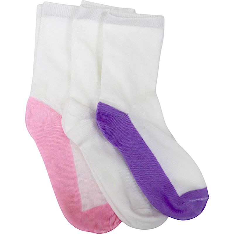 Set-de-3-pares-de-calcetines-multicolor-solido-para-niña-104738921