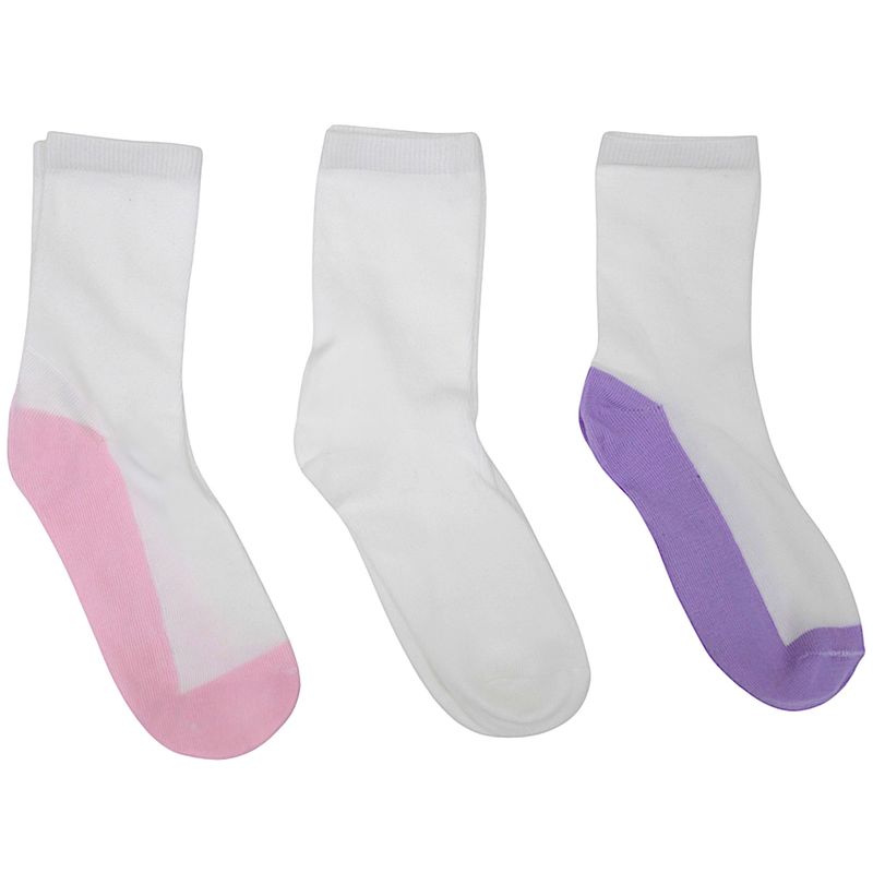 Set-de-3-pares-de-calcetines-multicolor-solido-para-niña-104738921