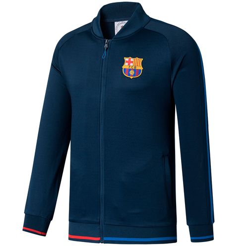 Chaqueta deportiva azul con estampado del equipo del F.C Barcelona para niño