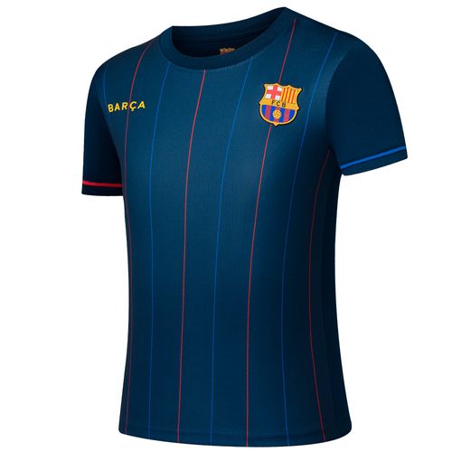 Camiseta deportiva azul con estampado del equipo F.C Barcelona para niño