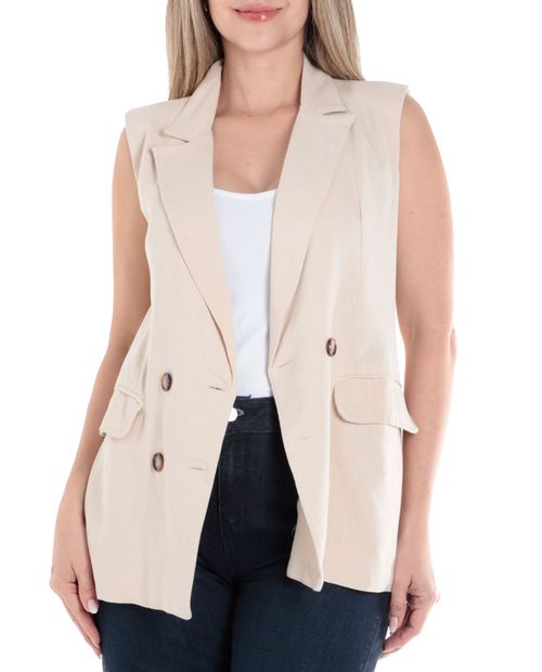 Chaleco Sabrina beige para mujer