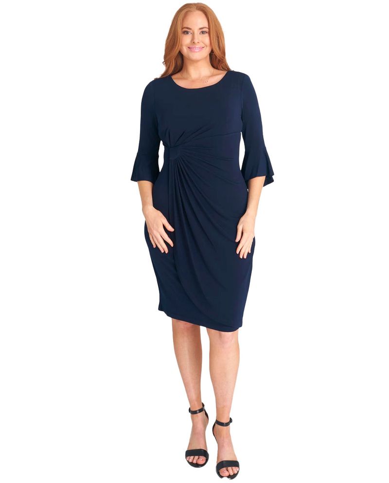 104790238-Vestido-Connected-Apparel-formal-azul-manga-3-4-para-mujer