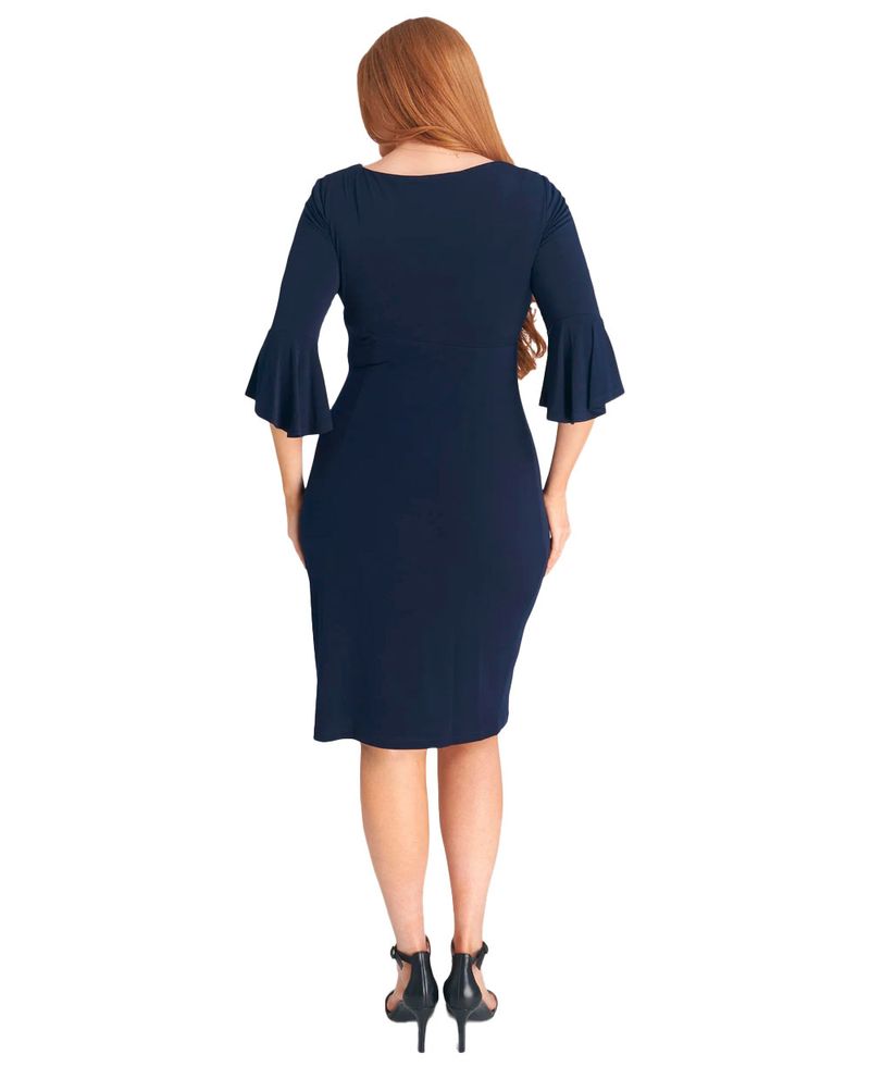 104790238-Vestido-Connected-Apparel-formal-azul-manga-3-4-para-mujer